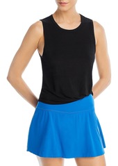 Aqua Womens Knot-Front Ribbed Knit Shell