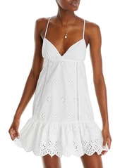 Aqua Womens Lace Trim Mini Sundress