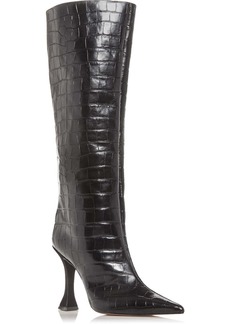 Aqua Womens LEATHER POINTED TOE Knee-High Boots