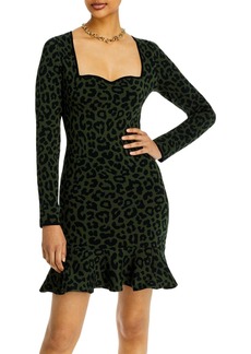Aqua Womens Leopard Jacquard Bodycon Dress