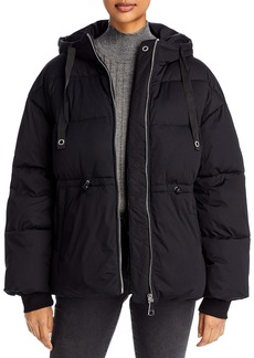 Aqua Womens Lightweight Hooded Puffer Jacket