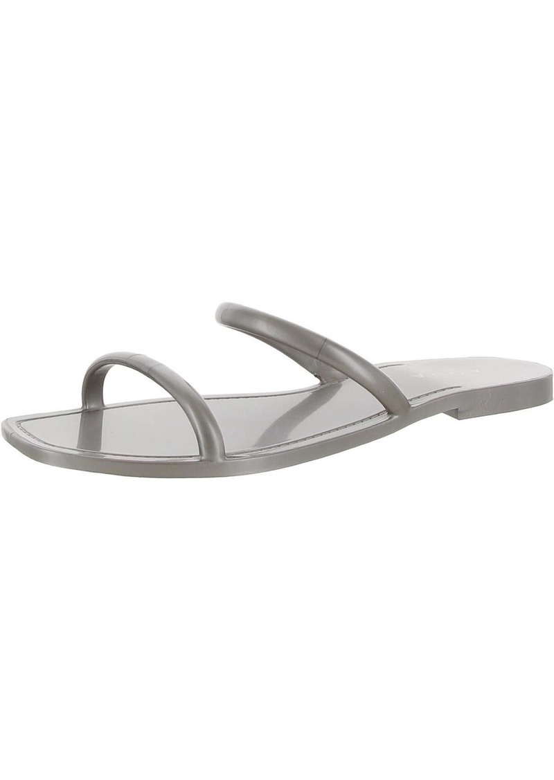 Aqua Womens Metallic Slip On Jelly Sandals