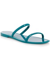 Aqua Womens Metallic Slip On Jelly Sandals