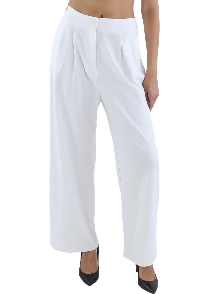 Aqua Womens Pleated Flare Trouser Pants