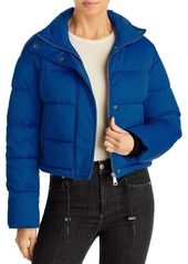 Aqua Womens Quilted Crop Puffer Jacket