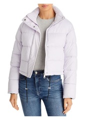 Aqua Womens Quilted Crop Puffer Jacket