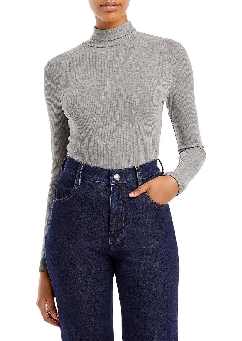 Aqua Womens Ribbed Heathered Turtleneck Sweater