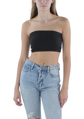 Aqua Womens Ribbed Tube Top Cropped