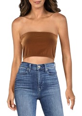 Aqua Womens Ribbed Tube Top Cropped