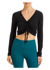 Aqua Womens Ruched Active Crop Top