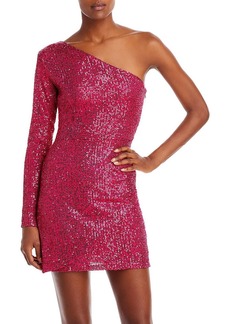 Aqua Womens Sequined Mini Cocktail and Party Dress