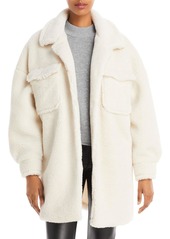 Aqua Womens Sherpa Short Faux Fur Coat