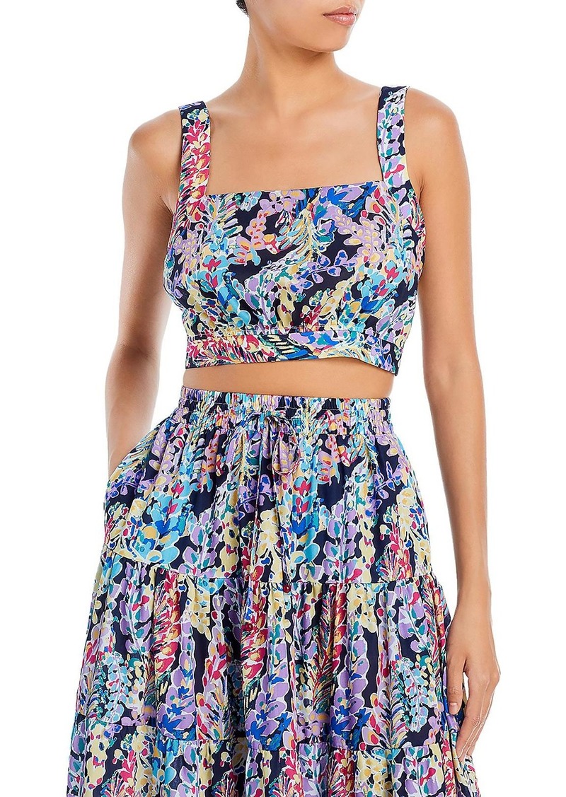 Aqua Womens Sleeveless Printed Cropped