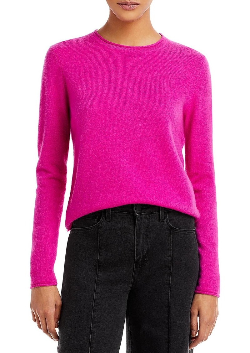 Aqua Womens Solid Cashmere Crewneck Sweater