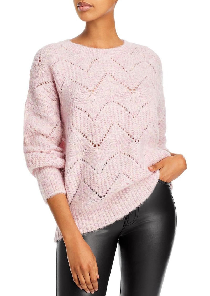 Aqua Womens Stitched Knit Crewneck Sweater