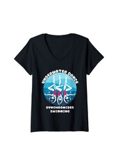 Aqua Womens Underwater Dance Synchronized Swimming Athletes Enthusiast V-Neck T-Shirt