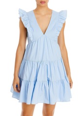 Aqua Womens V-Neck Short Mini Dress
