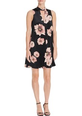 Aqua Womens Velvet Floral Print Party Dress