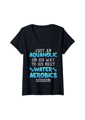 Womens Water Aerobics Instructor Aqua Aerobics V-Neck T-Shirt