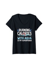 Aqua Womens Water Aerobics Instructor V-Neck T-Shirt
