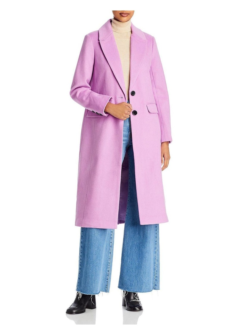Aqua Womens Wool Blend Button Walker Coat