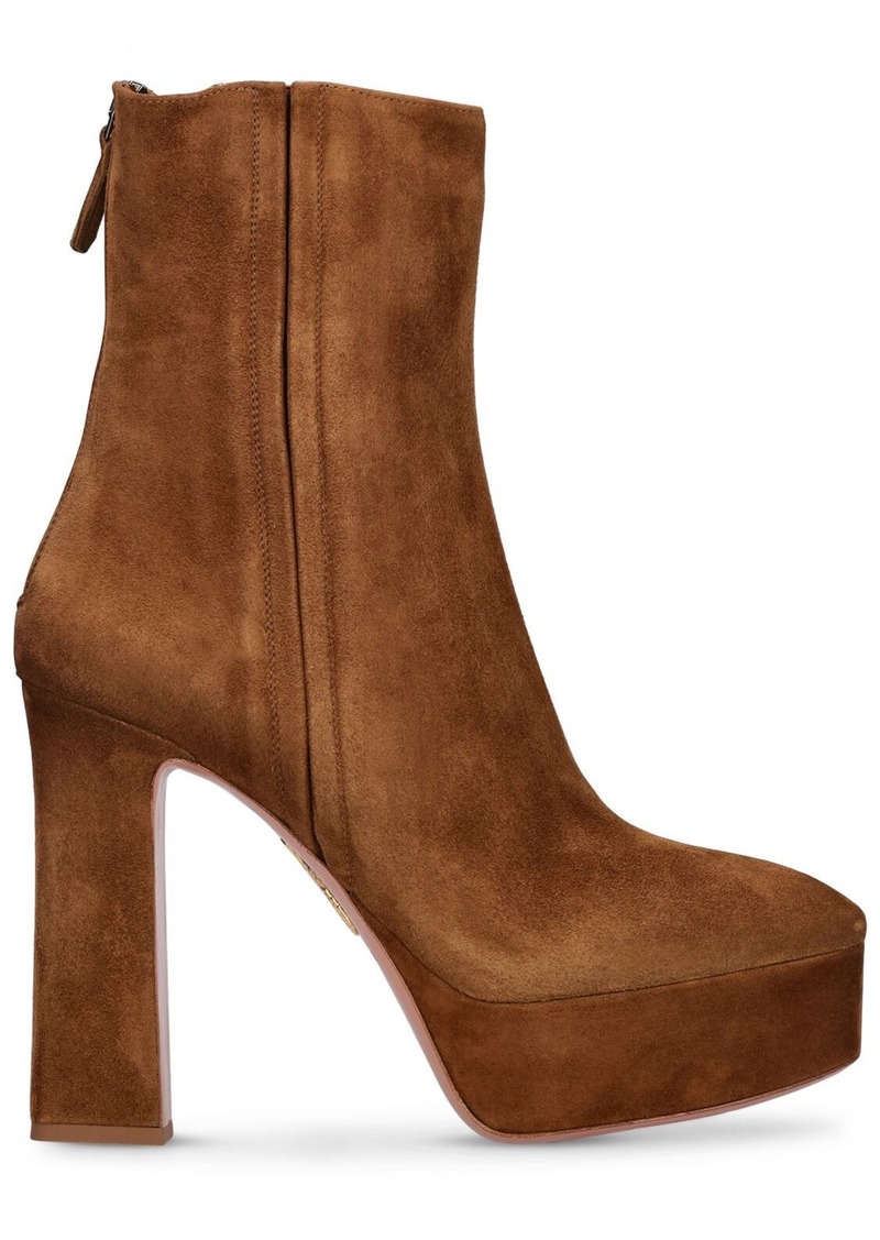 Aquazzura 120mm Groove Suede Ankle Boots