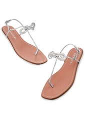 Aquazzura 5mm Capri Mirror Leather Flat Sandals