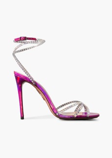 Aquazzura - Dance Plexi 105 embellished PVC and iridescent leather sandals - Pink - EU 36