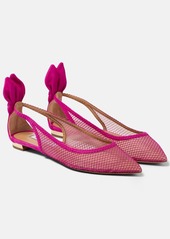 Aquazzura Bow tie mesh ballet flats