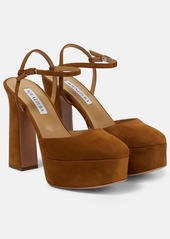 Aquazzura Groove Plateau 120 suede platform pumps