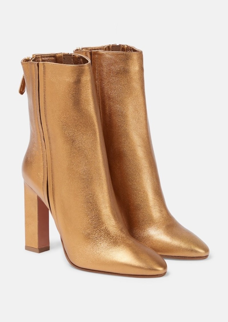 Aquazzura Joplin 105 metallic leather ankle boots