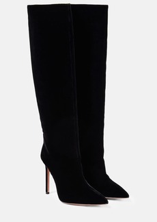 Aquazzura So Matignon 105 velvet knee-high boots
