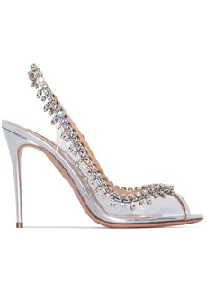 Aquazzura Temptation 105mm crystal-embellished slingback sandals