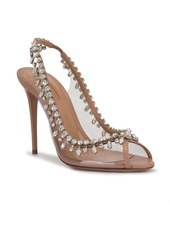 Aquazzura Temptation crystal-embellished peep-toe sandals