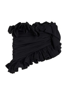 Area - Ruffled Mini Skirt - Black - US 8 - Moda Operandi