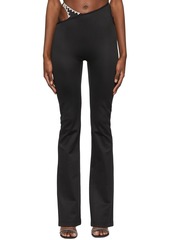 AREA Black Asymmetric Strap Flare Lounge Pants