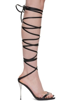 AREA Black Sergio Rossi Edition Shibari Heeled Sandals