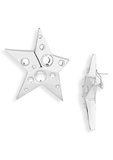 Area Crystal Asymmetric Star Stud Earrings
