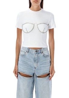 AREA Crystal bustier cup T-Shirt