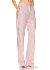 AREA Crystal Embellished Straight Leg Pant
