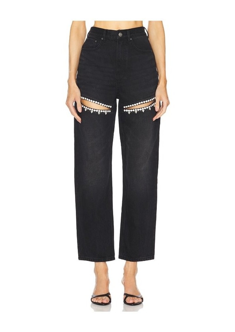 AREA Crystal Slit Jean