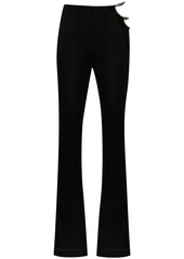 Area crystal-embellished cut-out trousers