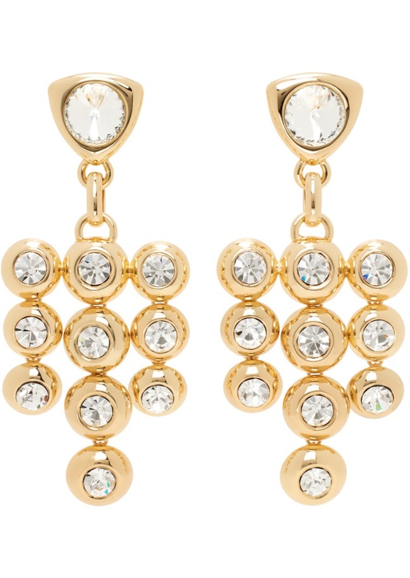 AREA Gold Crystal Chandelier Earrings