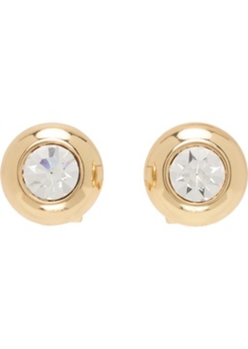 AREA Gold Crystal Dome Stud Earrings