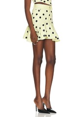 AREA Polka Dot Ruffle Mini Skirt