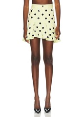 AREA Polka Dot Ruffle Mini Skirt