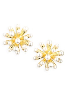 Area Stars 5-5.5mm Imitation Pearl Burst Earrings in Gold at Nordstrom Rack