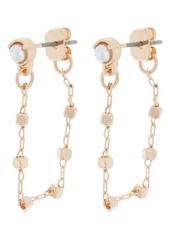 Area Stars Amina Imitation Pearl Chain Drape Earrings in Gold Pearl at Nordstrom Rack