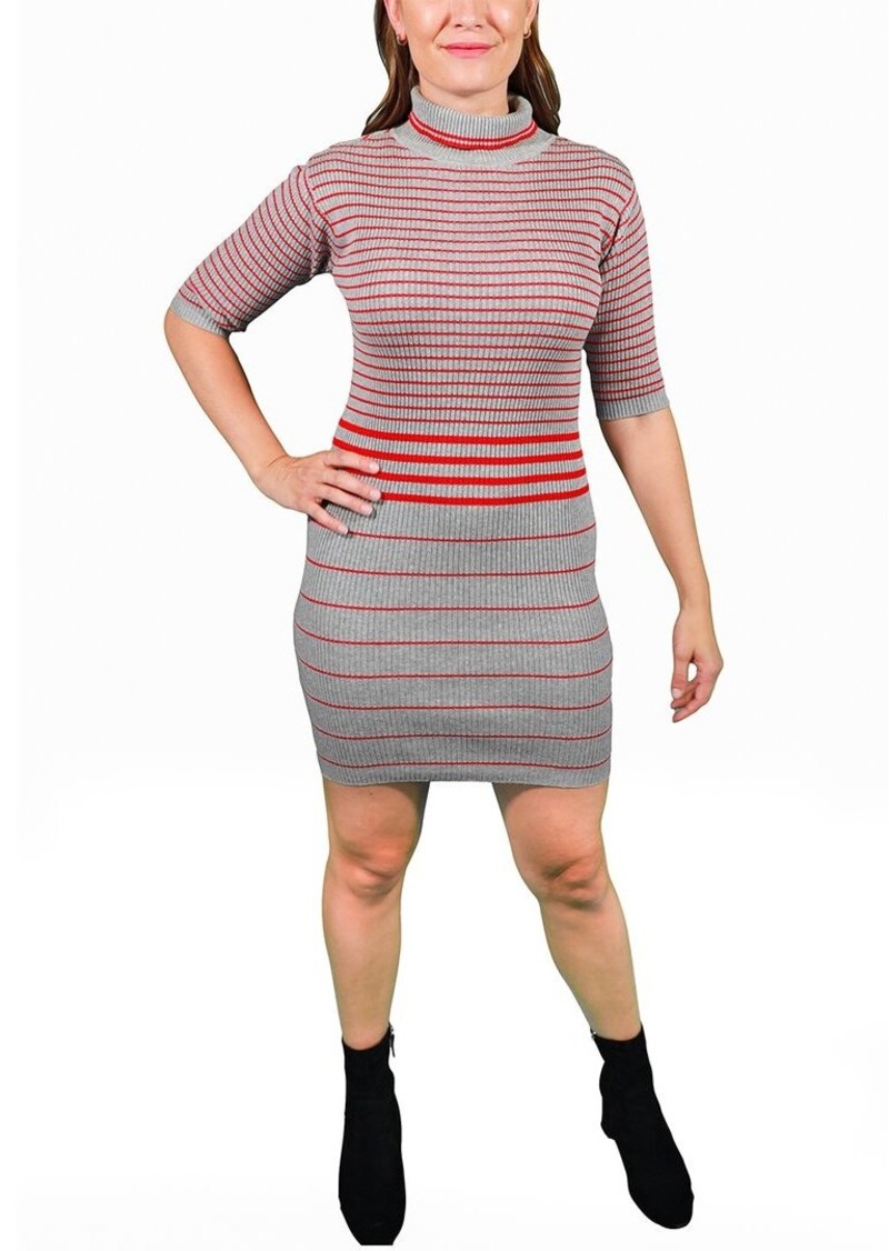 AREA STARS Berry Thin Stripe Dress