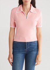 Area Stars Contrast Trim Rib Polo in Pink at Nordstrom Rack